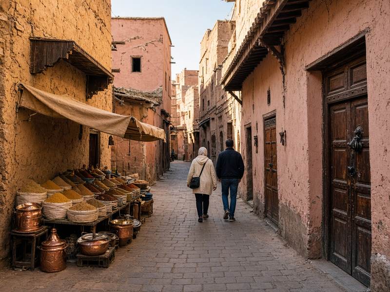 Alley of the mellah, the old Jewish quarter of Marrakech