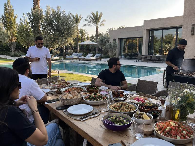 Kosher meal served at the villa in Marrakech